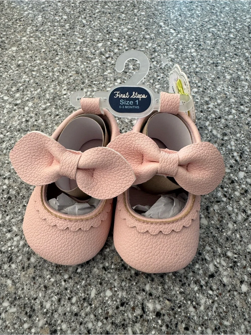 Baby Girls Pink Bow Mary Jane Shoes - Size 1